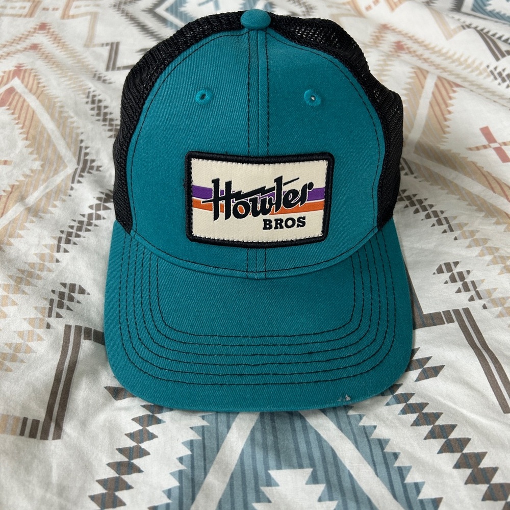 Howler Brothers Teal and Black Mesh Cap